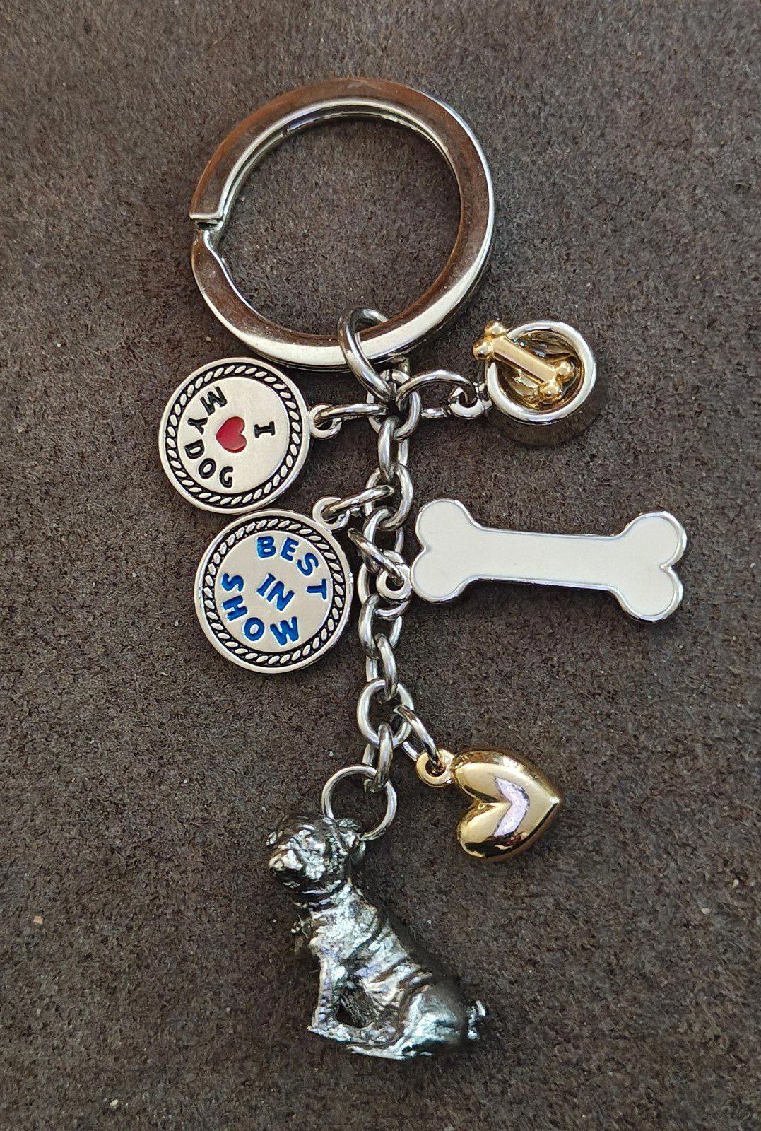1990s Vintage I Love My Dog Purse Charm Keyring