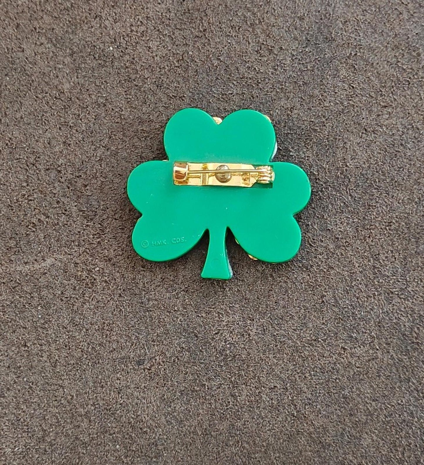 1980's Hallmark Jeweled Shamrock Brooch Pin