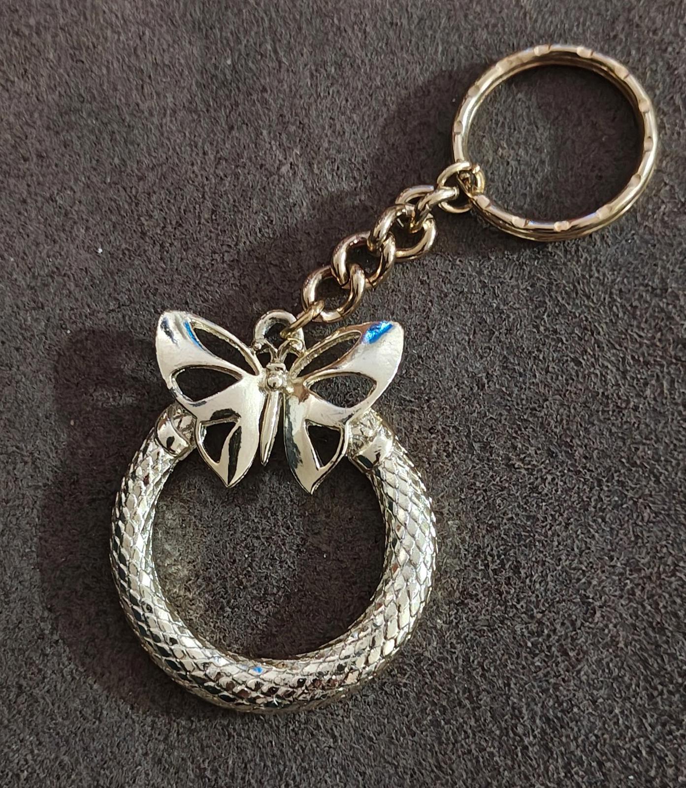 Pretty Gold Tone Butterfly Keychain