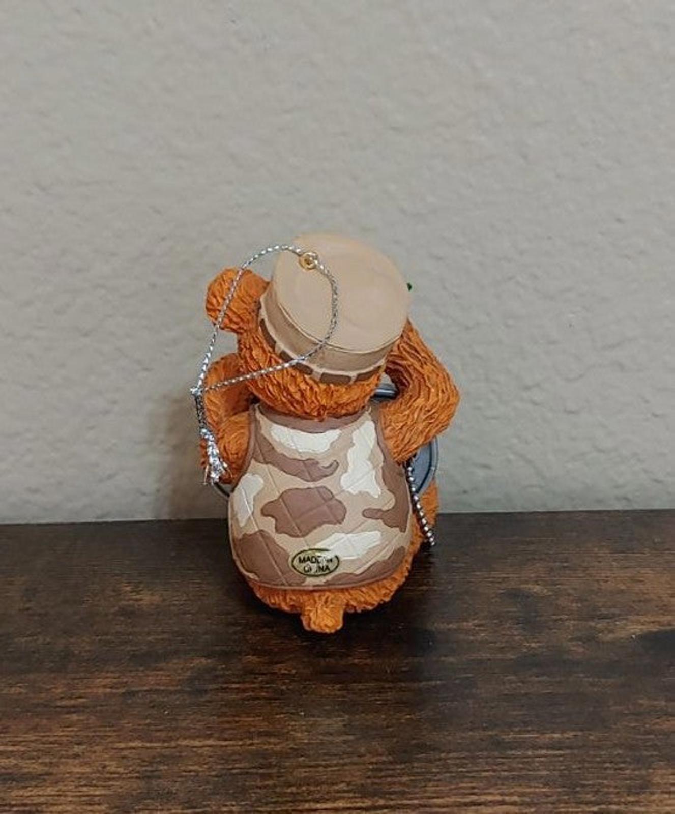 2009 Brown Bear with Dog Tag Honor Duty Country AGC Saluting Ornament