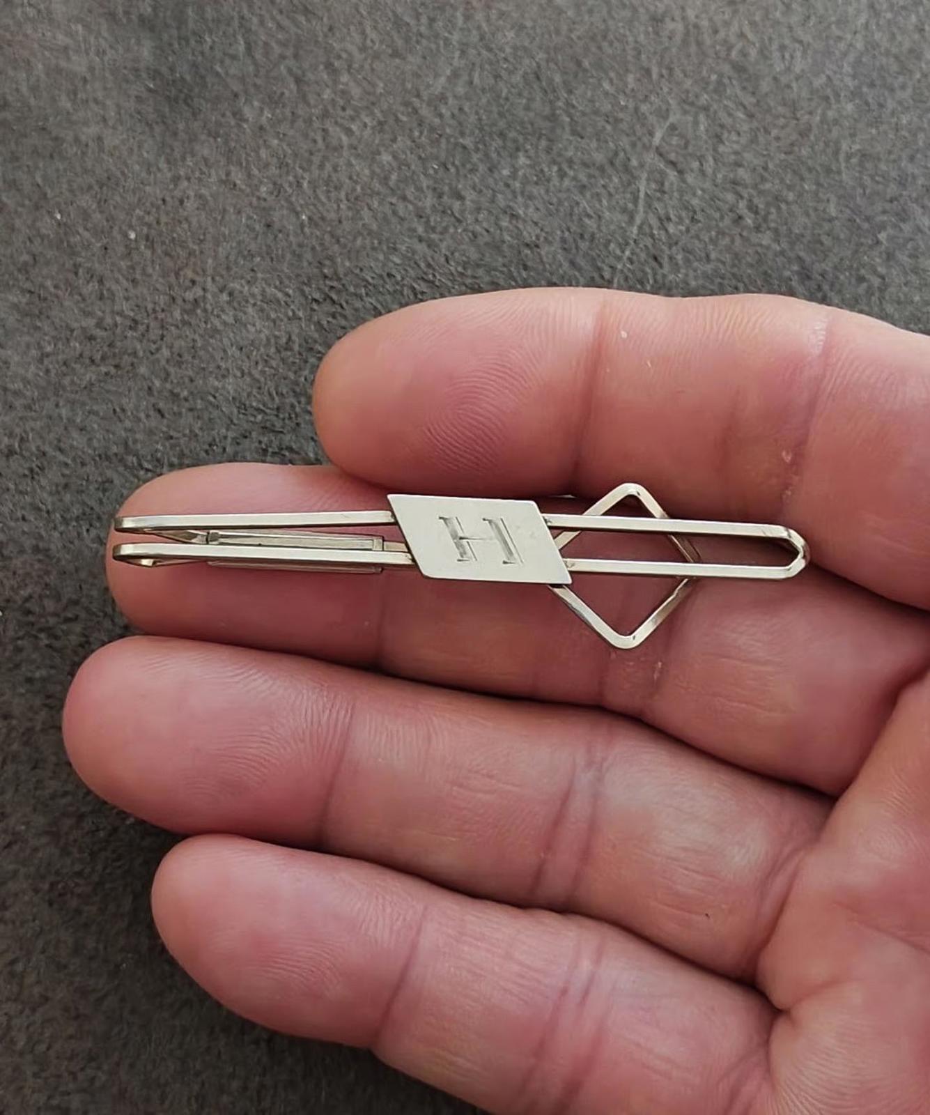 1950s/60’s Initial H Silver Tone Tie Bar Clip