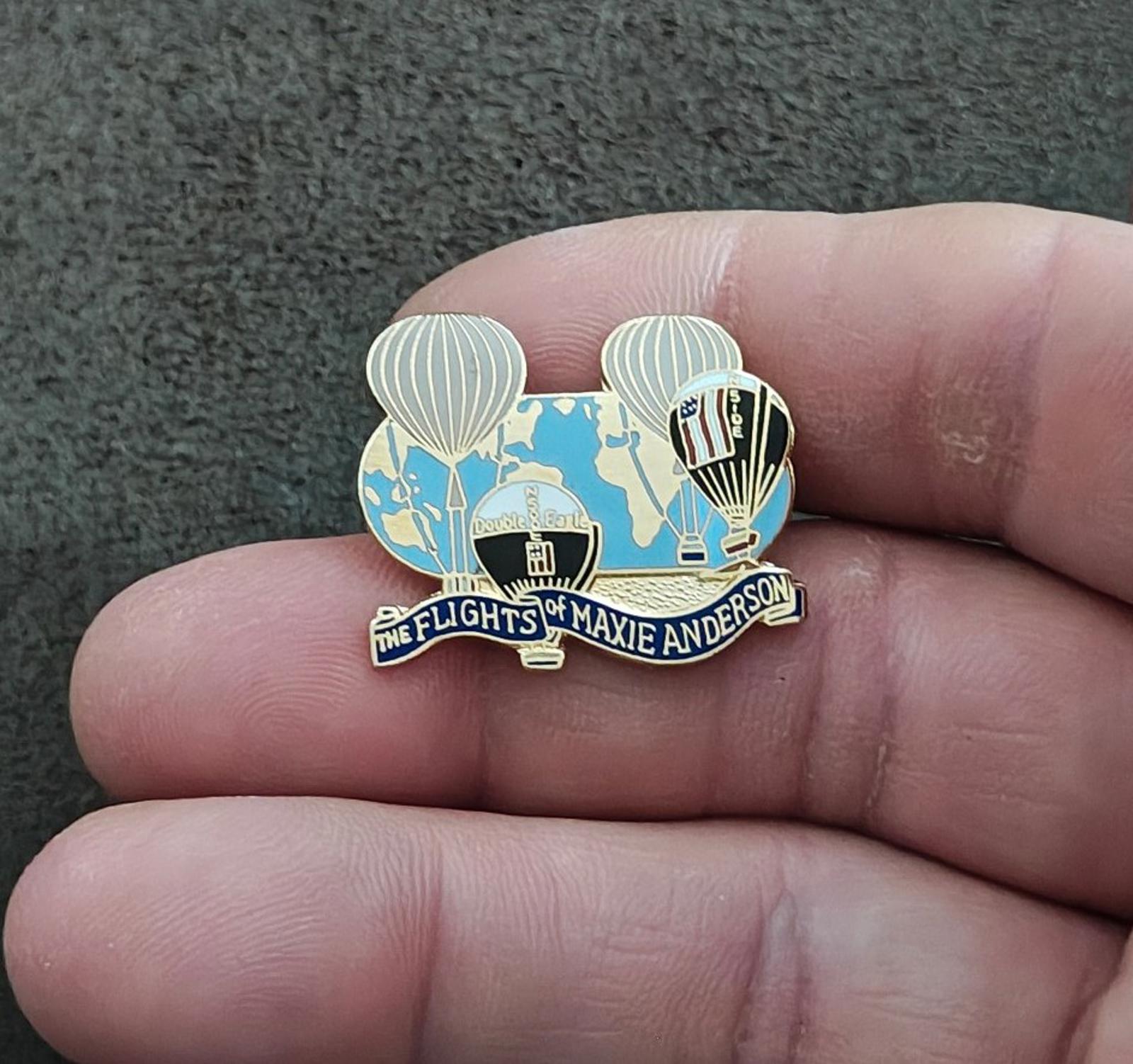 1980s Flights of Maxie Anderson Gold Tone Enamel Pin