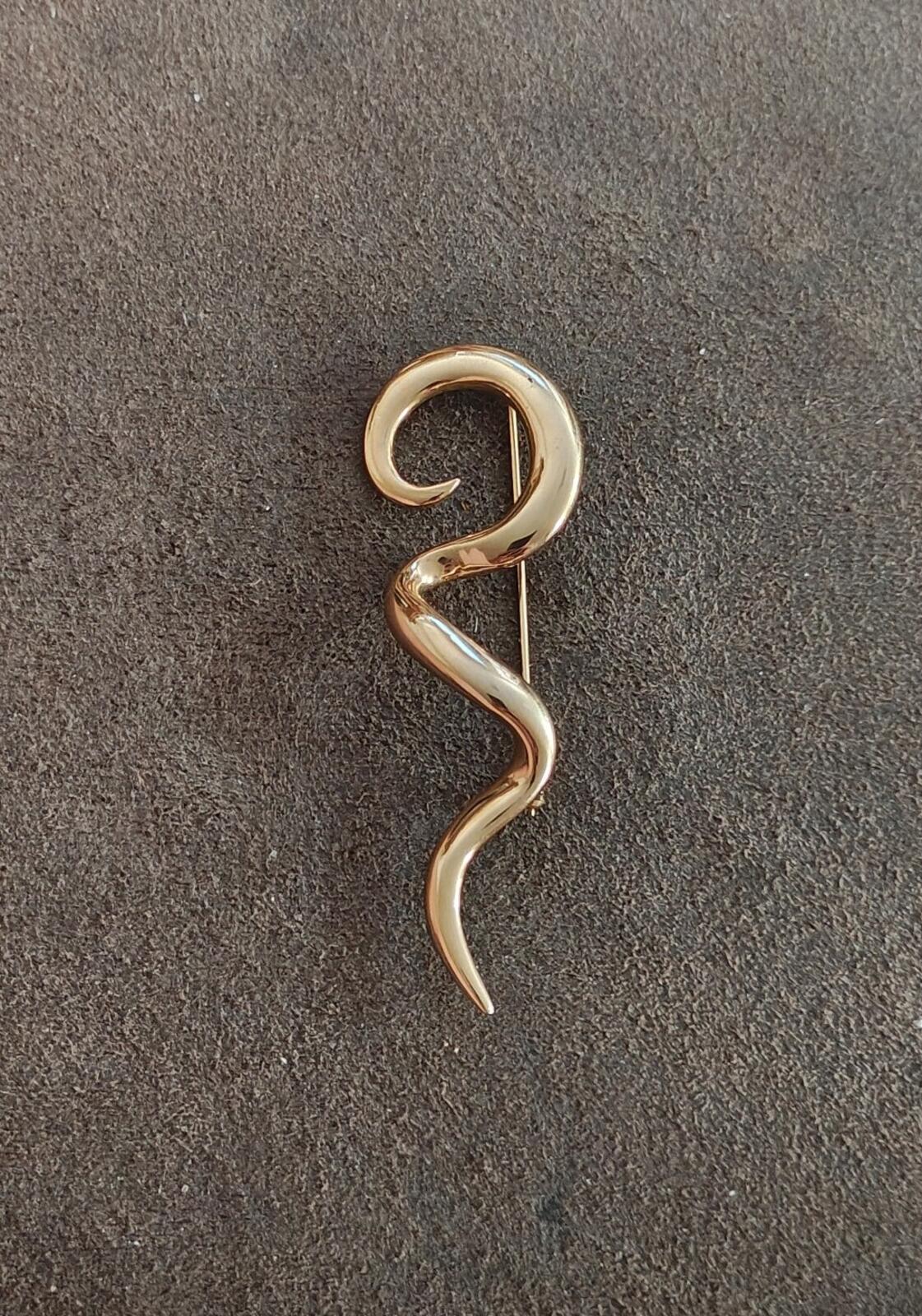 1980s Abstract Corkscrew Swirl Brooch
