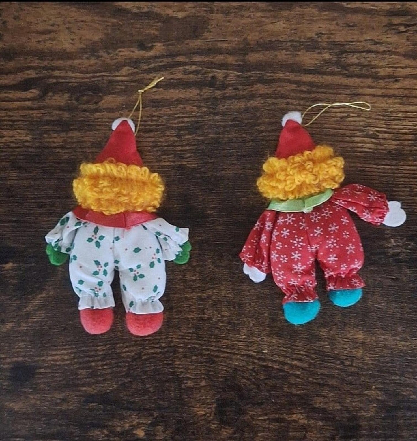 Set Of 1980s Soft Stuffed Circus Clowns/Clowns 4" Ornaments
