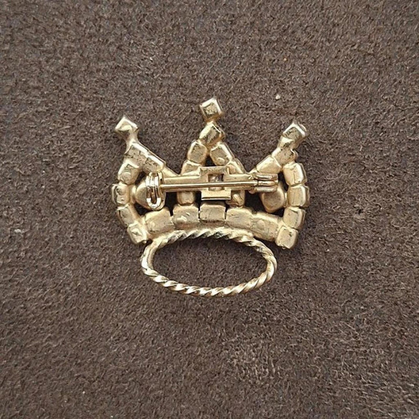 1980s Crown/Tiara Rhinestones Brooch