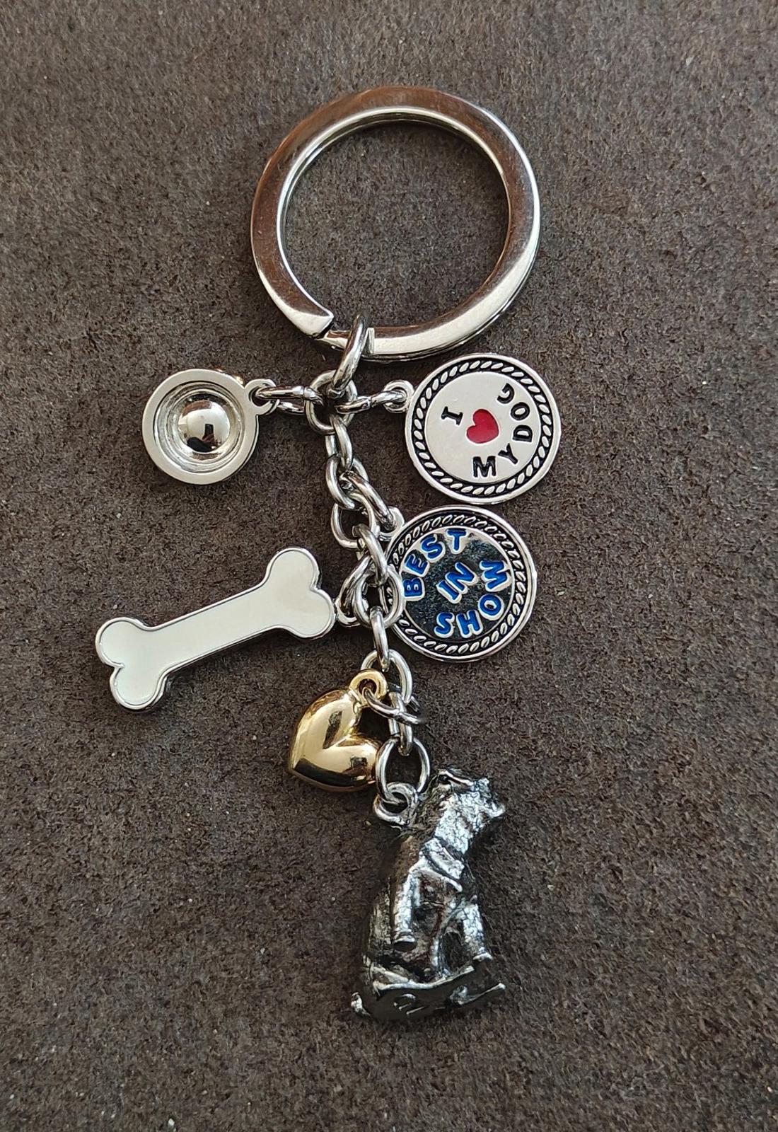 1990s Vintage I Love My Dog Purse Charm Keyring