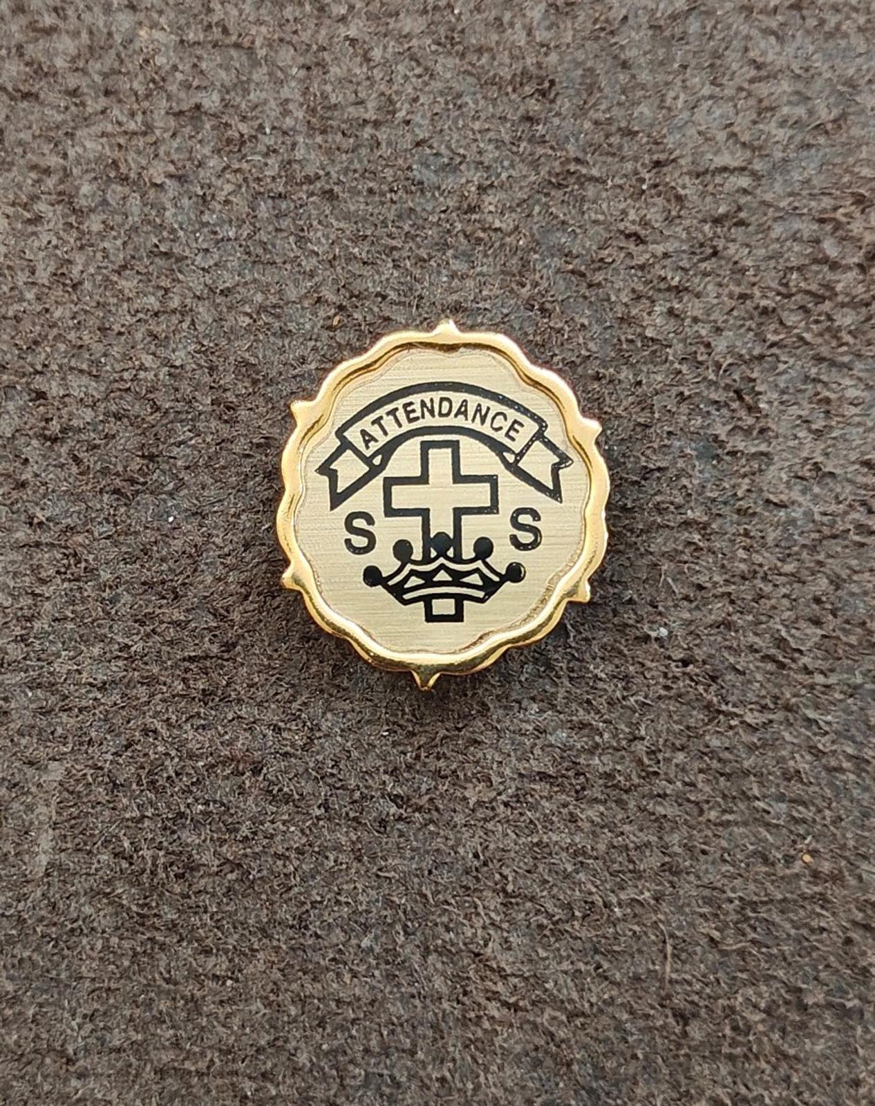 Vintage Sunday School Attendance Gold Tone Pin
