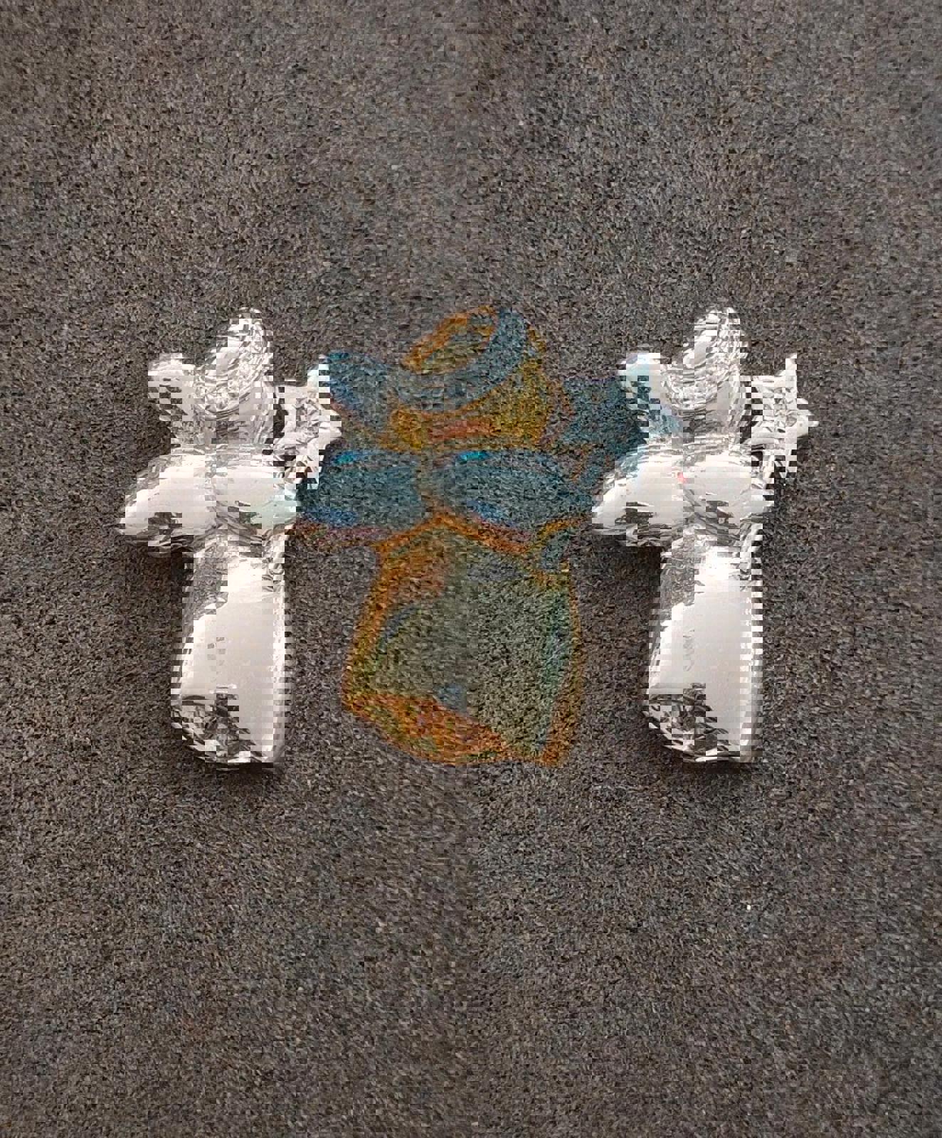 1980's Angel With Star Wand Two Tone Rhinestones Brooch