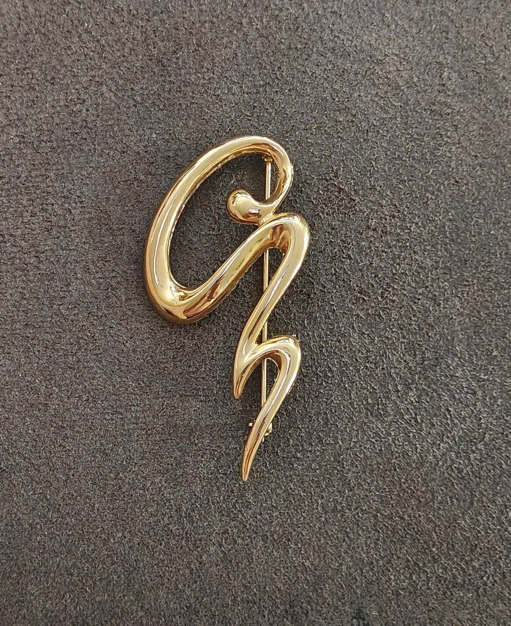 1980s Abstract Modernist Scribble Brooch