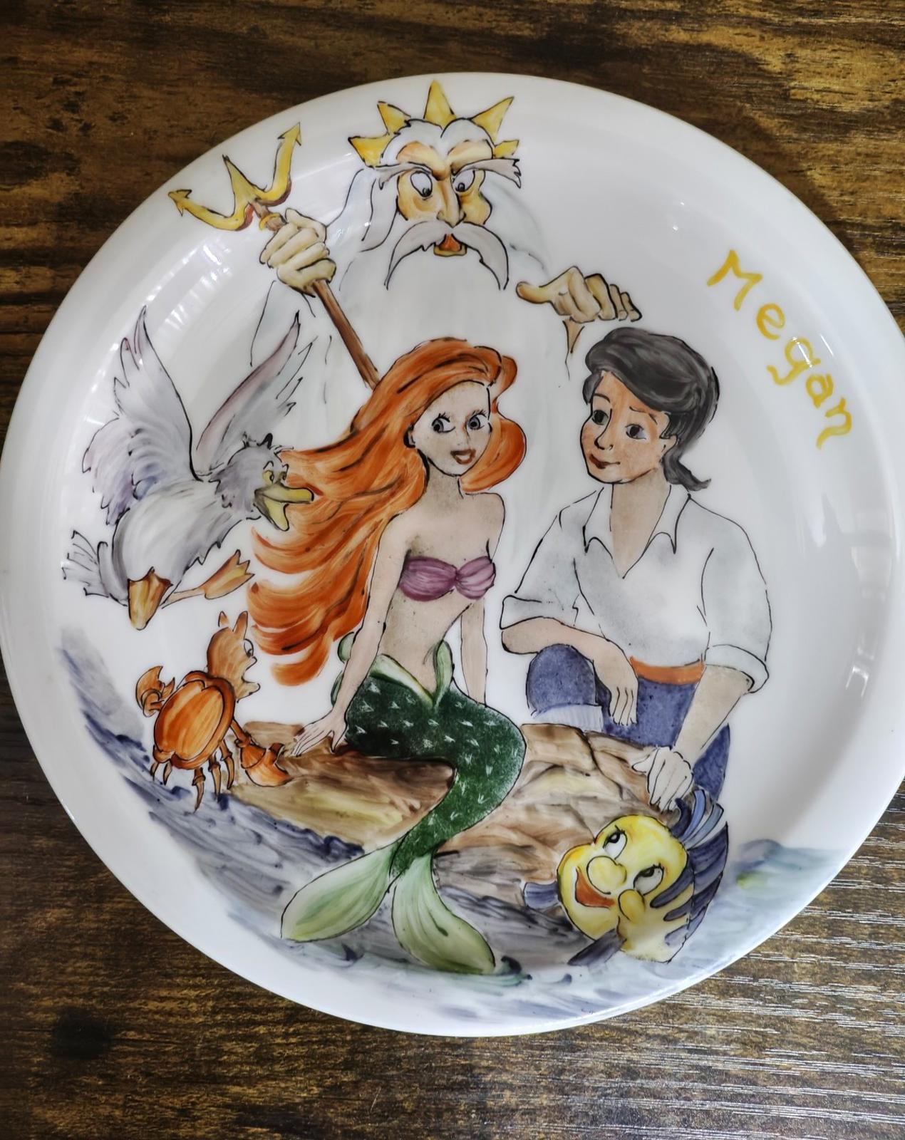 1995 Hand Painted Disney's The Little Mermaid Personalized Megan Plate