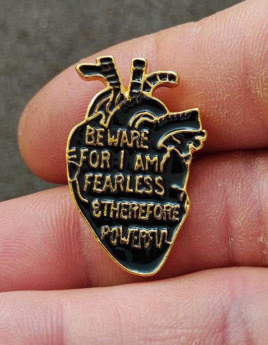 Frankenstein Anatomical Heart Gold Tone Enamel Pin Gothic Literature Collection