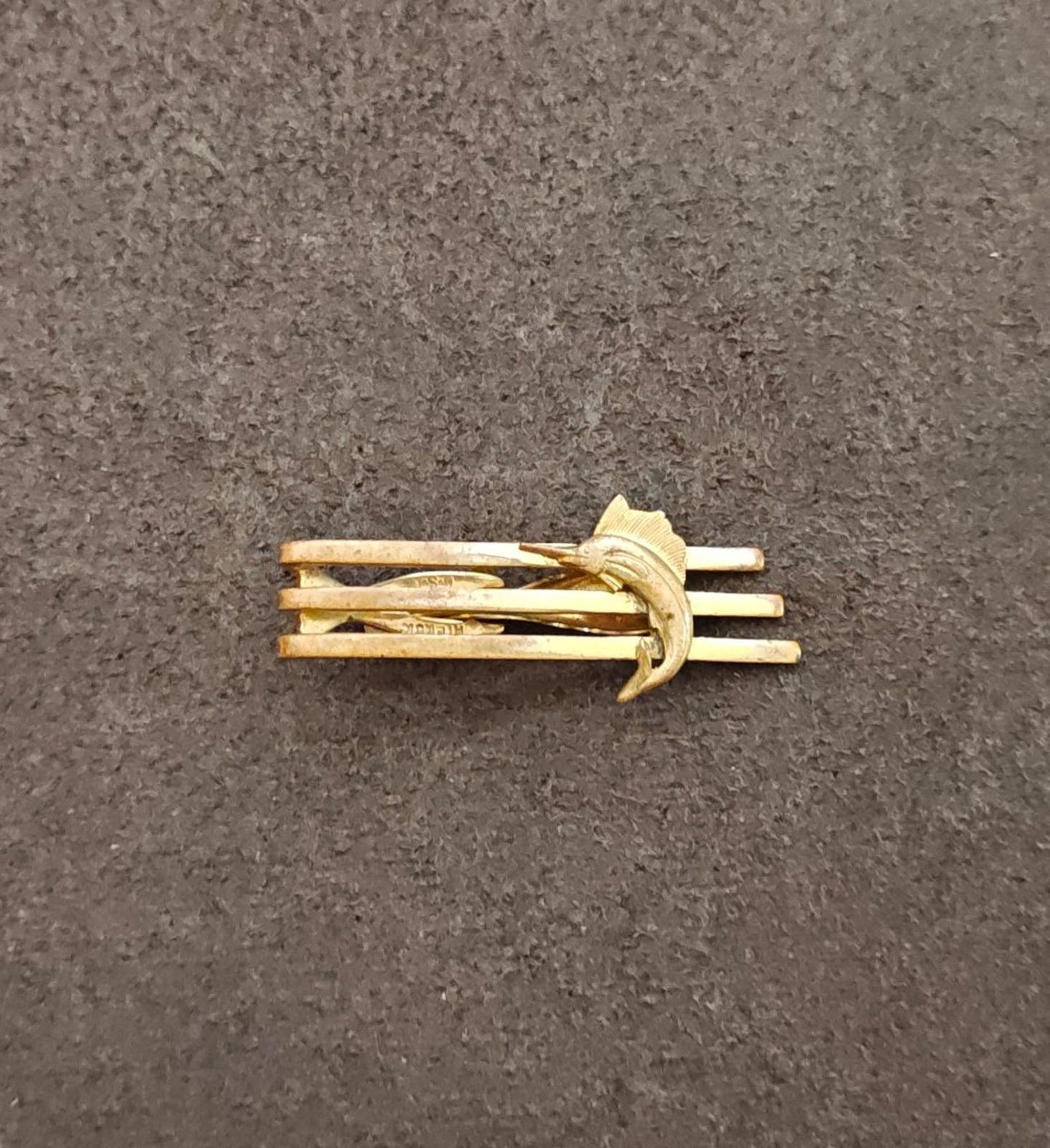 1950s Rare Hickok Brass Marlin/Sailfish Tie Clip/Tie Bar