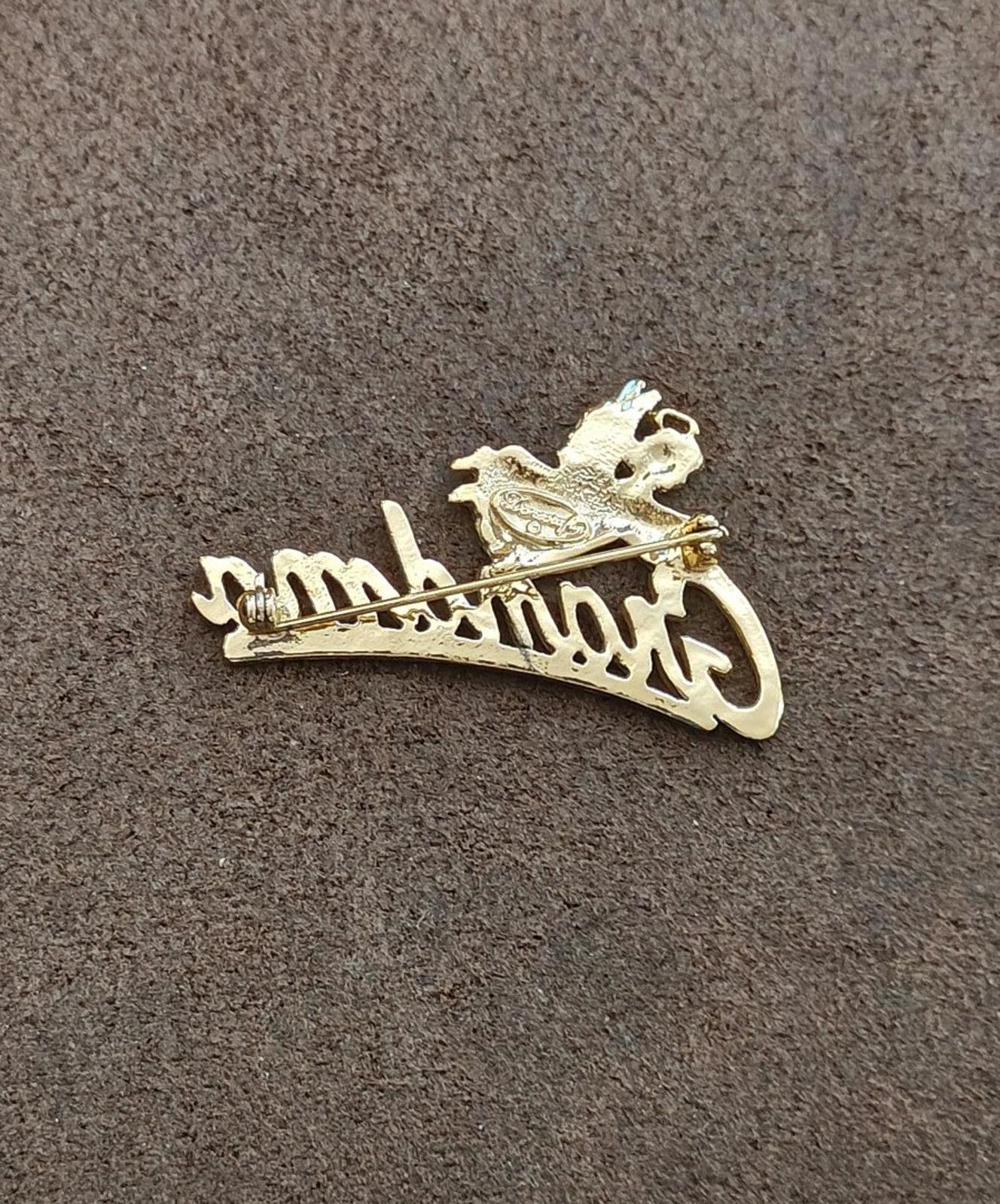 1980s Signed Danecraft Grandma Angel Gold Tone Brooch