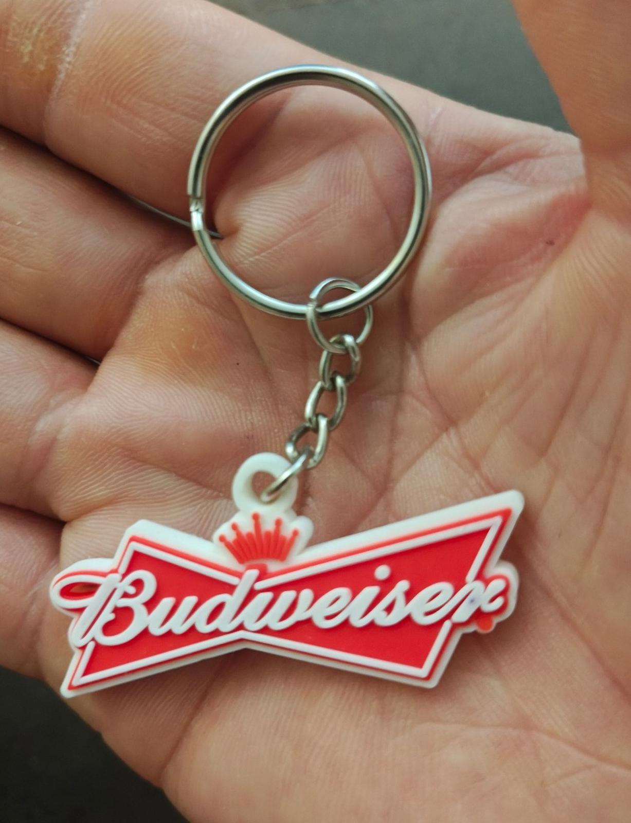 1990s Budweiser Bow Tie Logo Rubber Keychain