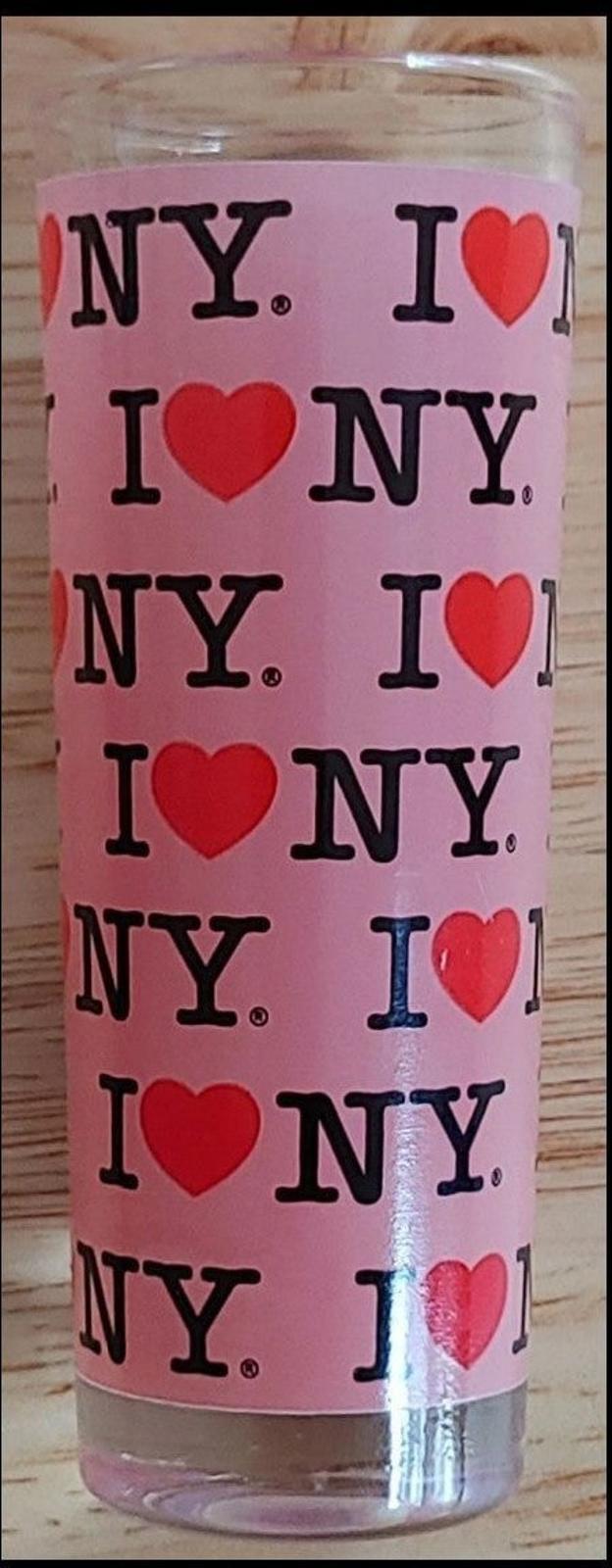 I Love New York Pink Cordial Double Shot Glass