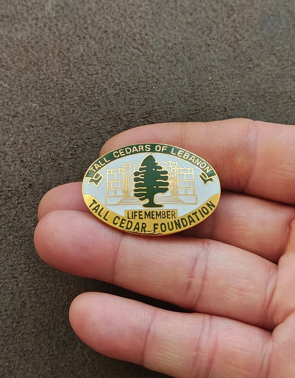 1980s Gold Tone Tall Cedars Of Lebanon Life Member Tall Cedar Foundation Pin