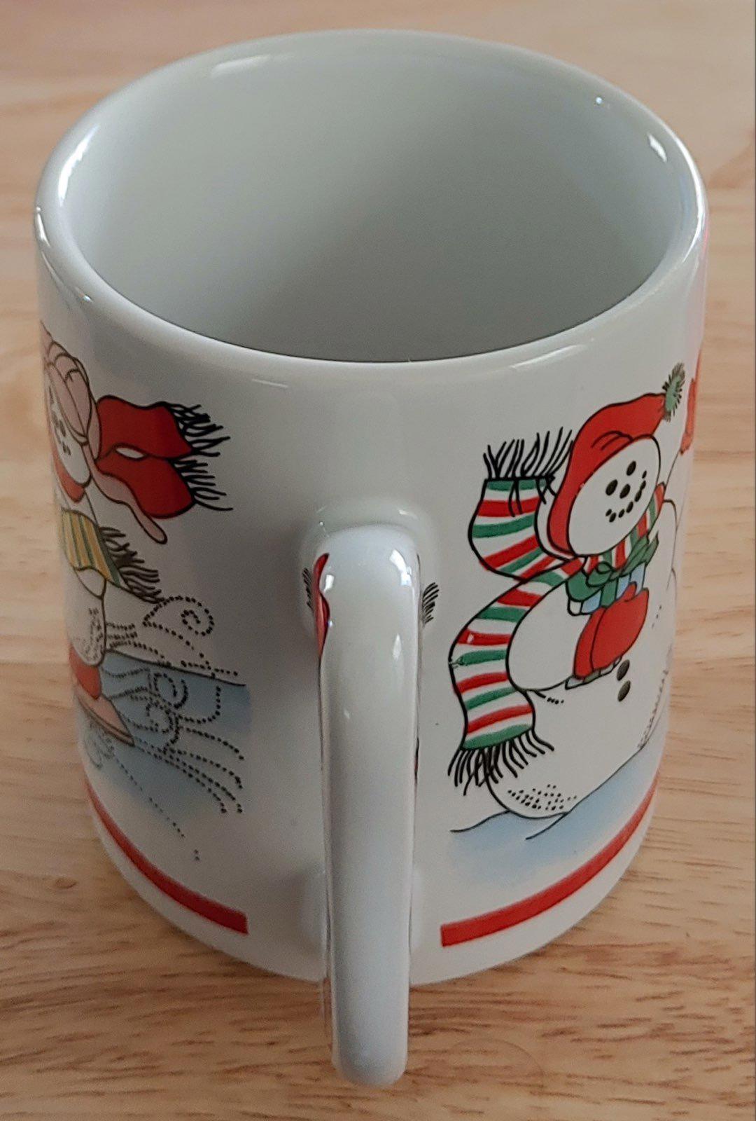 1990's Snowmen Sledding Coffee Mug