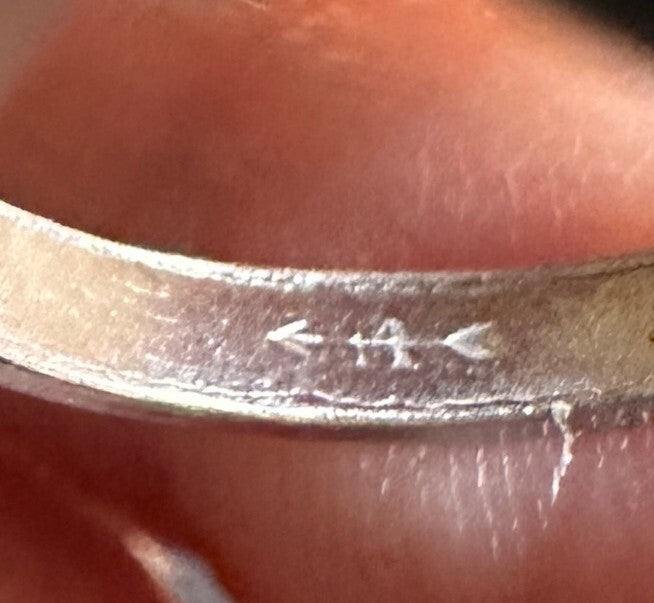 1930s/40s Signed UNCAS Silver Tone Art Deco Style Cameo Ring.