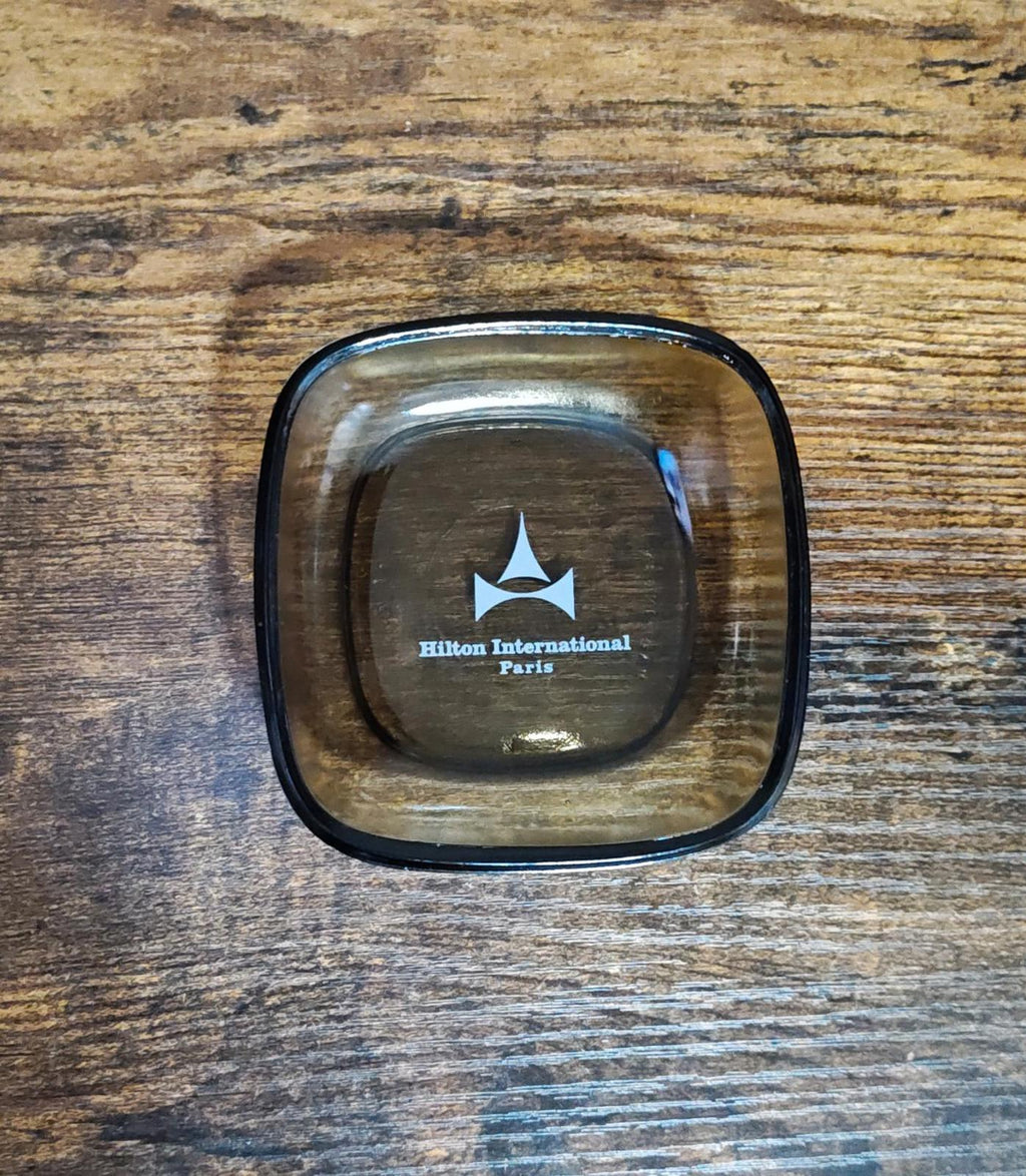 1964 Hilton International Paris Hotel Smoked Glass Ashtray