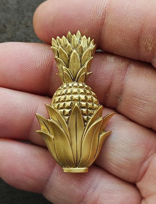 1980s Vintage EI Signed Gold Tone Pineapple Brooch