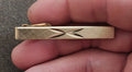1950s/60s Swank Gold Tone Atomic Starburst Diamond Cut Design Tie Bar/Tie Clip