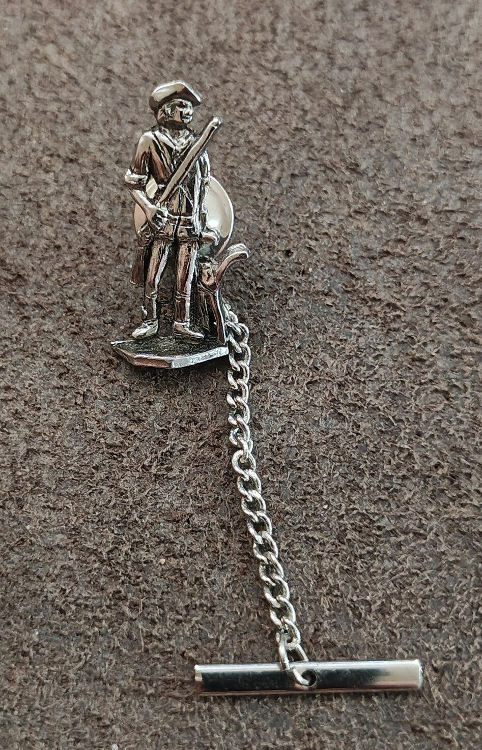 1970s Pewter Revolutionary Minuteman Tie Tack/Lapel Pin