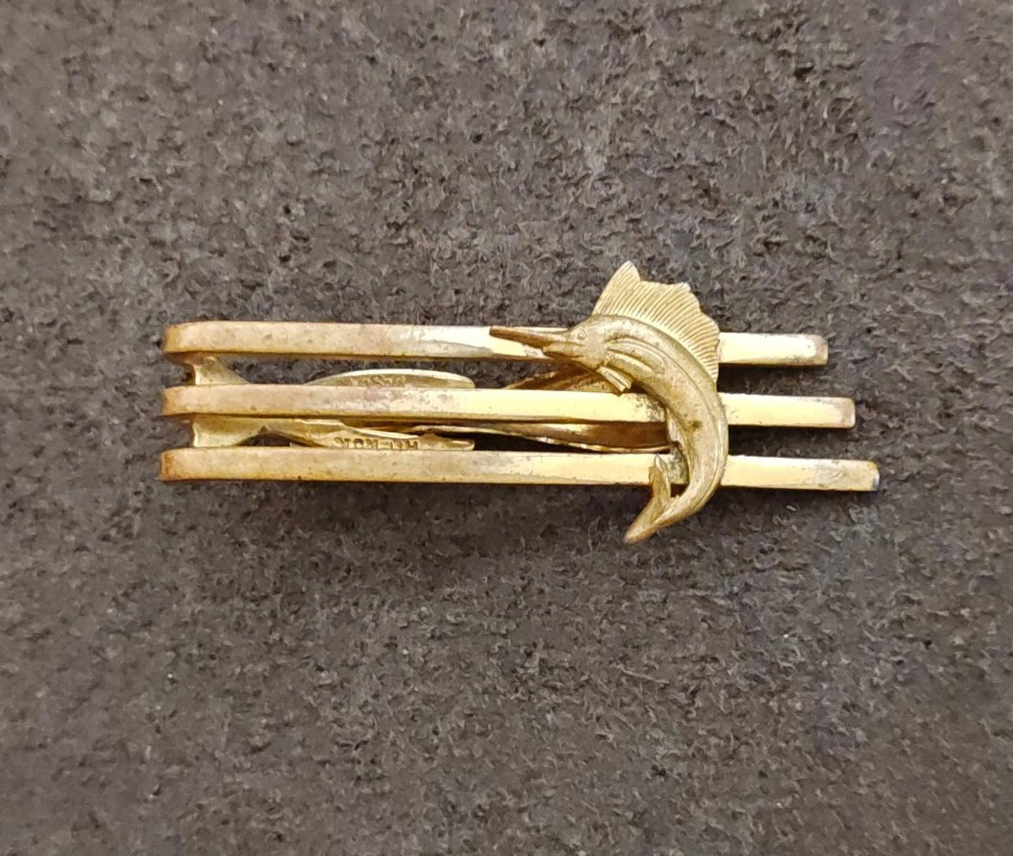 1950s Rare Hickok Brass Marlin/Sailfish Tie Clip/Tie Bar