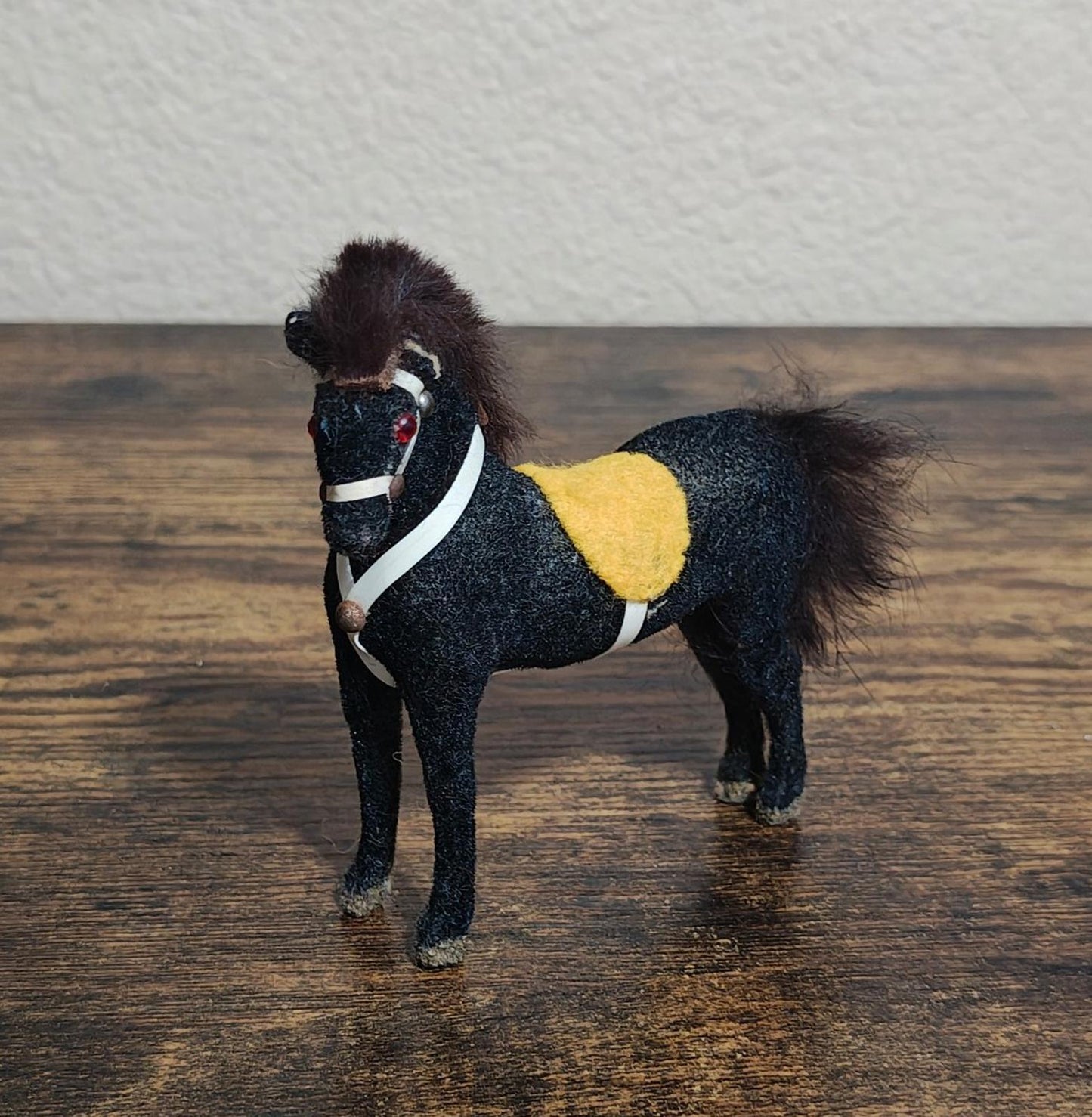 1950/60s Vintage Wagner Kunstlerschutz Flocked Handcrafted Toy Horse Figurine