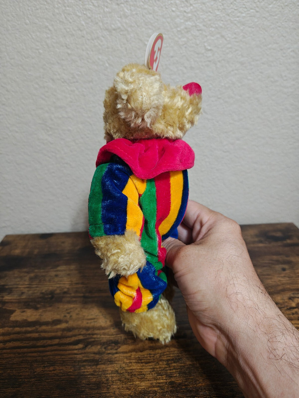 1993 Retired Ty Attic Treasures "Piccadilly" Clown Bear Beanie Plush