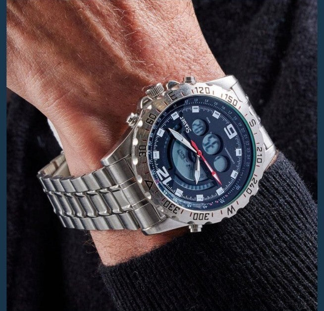 Stauer Compendium Hybrid Men's Watch (Model 19093) New In Box