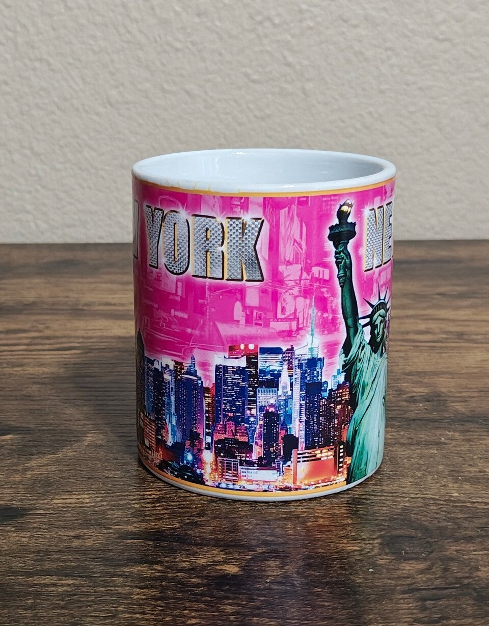New York Themed Pink Ceramic Mug
