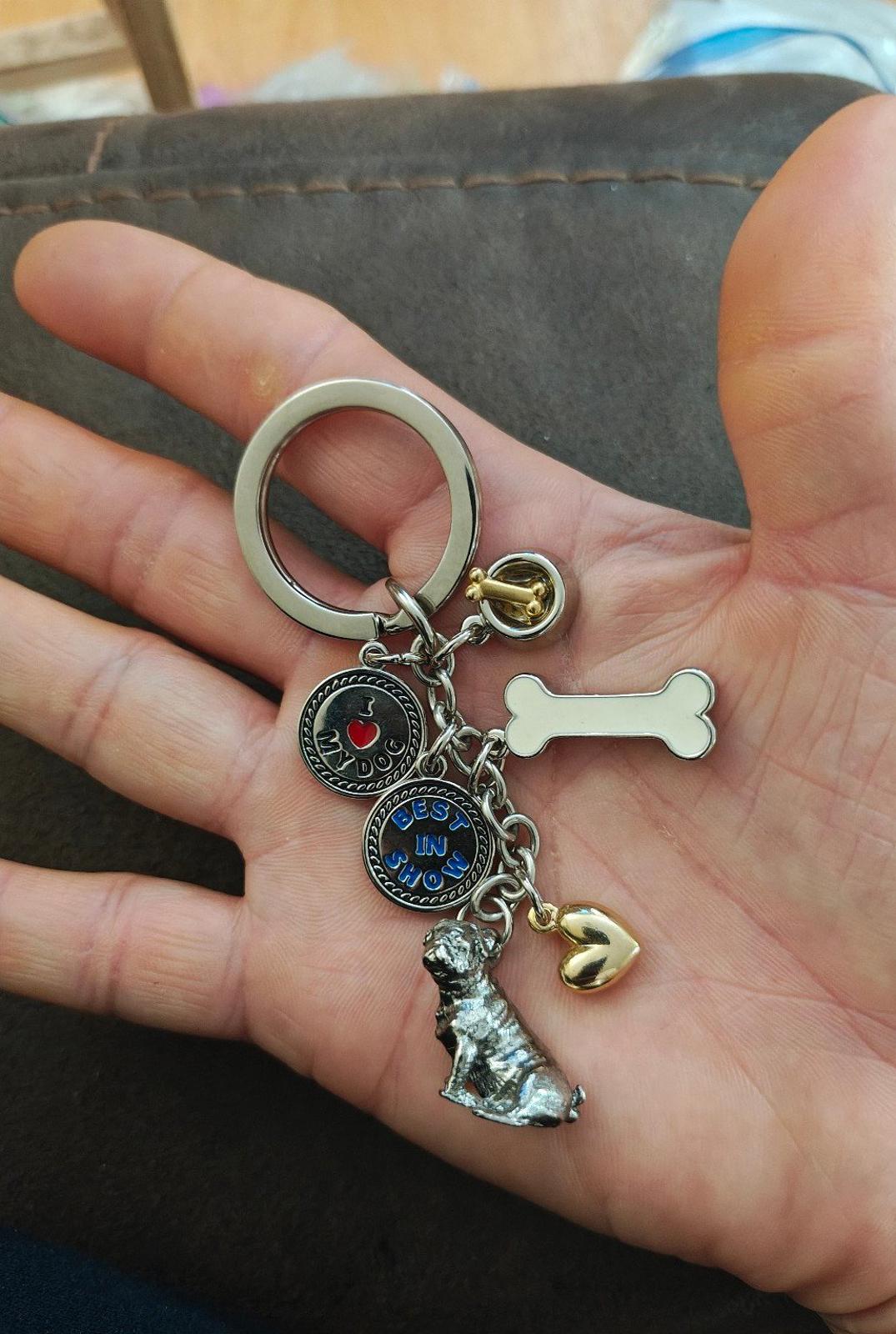 1990s Vintage I Love My Dog Purse Charm Keyring