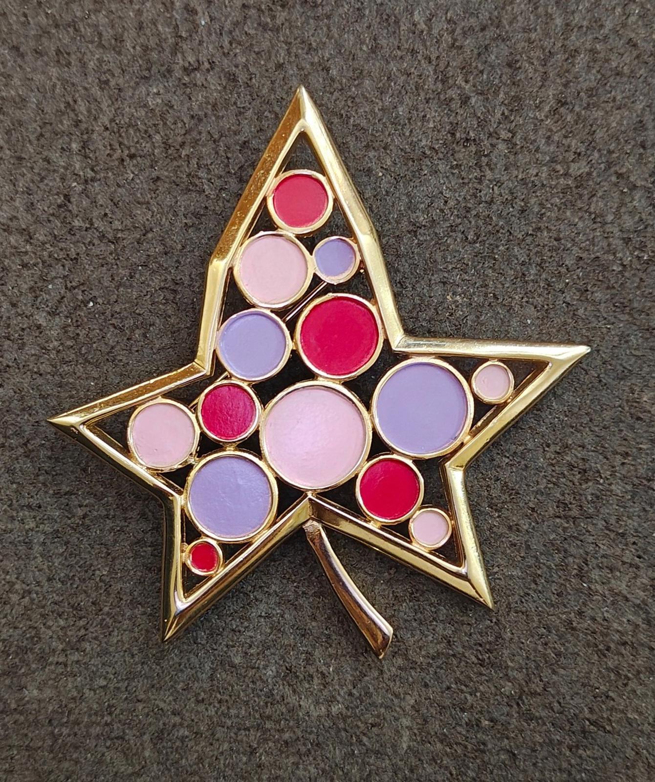1960s Crown Trifari "Confetti Colors" Leaf Brooch