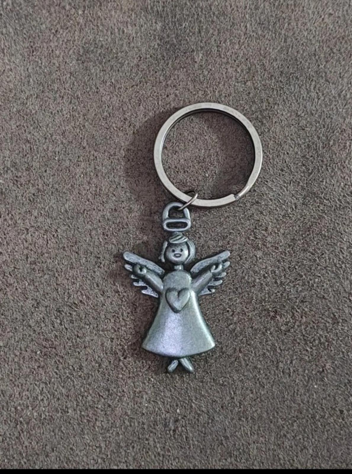1990's Pewter Angel Keychain