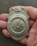 1950s/60s AAA School Safety Patrol Patrolman Shield Badge Pin.