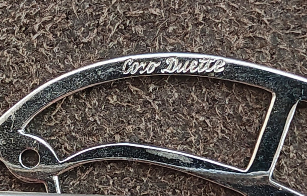 1930s Stamped Coro Duette Silver Tone Coro Duette Brooch Frame