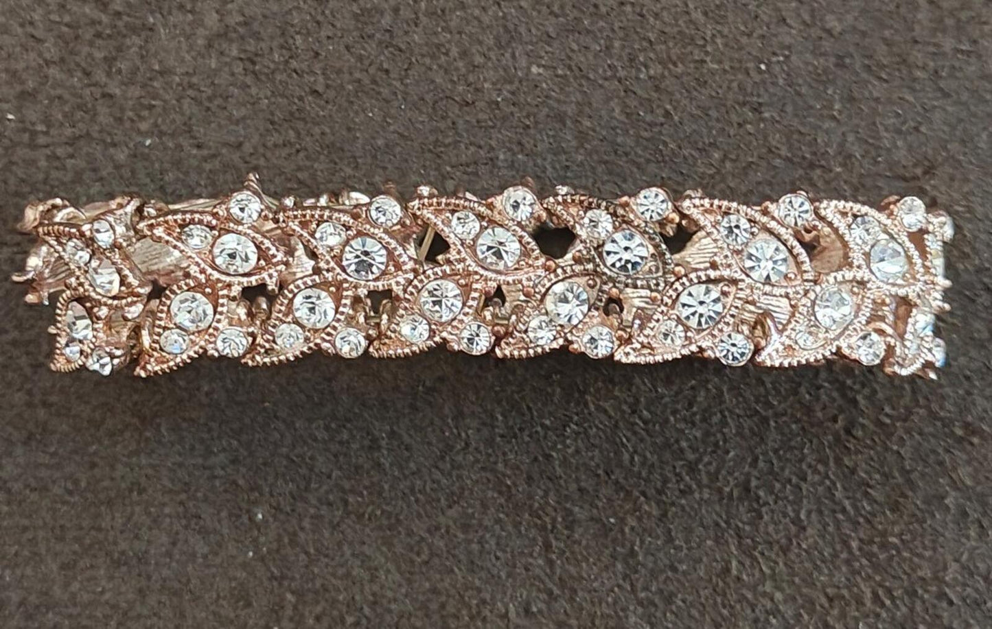 1980s/90s Set Of Crystal Paved Statement Bracelet & Pair Of Matching Earrings