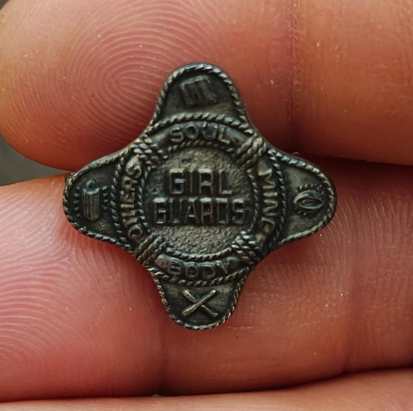 1920s/30s Vintage Salvation Army Girl Guards Membership Silver Tone Badge Pin