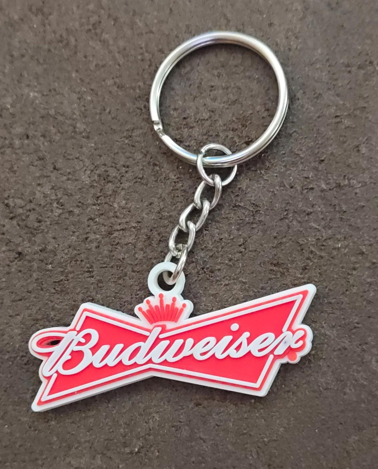 1990s Budweiser Bow Tie Logo Rubber Keychain