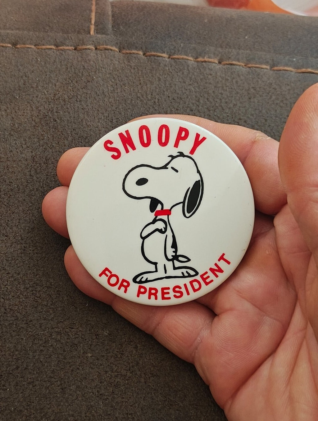 1968 Snoopy For President Pinback Button