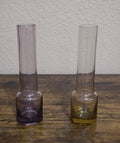 1960s/70s Set of One Purple & One Yellow Glass Bud Vases/Containers
