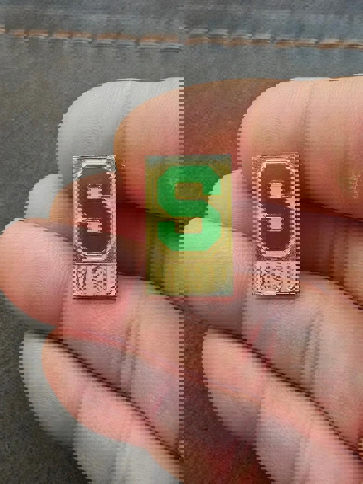 1990's Michigan State Spartans (MSU) Gold Tone Enamel Pin