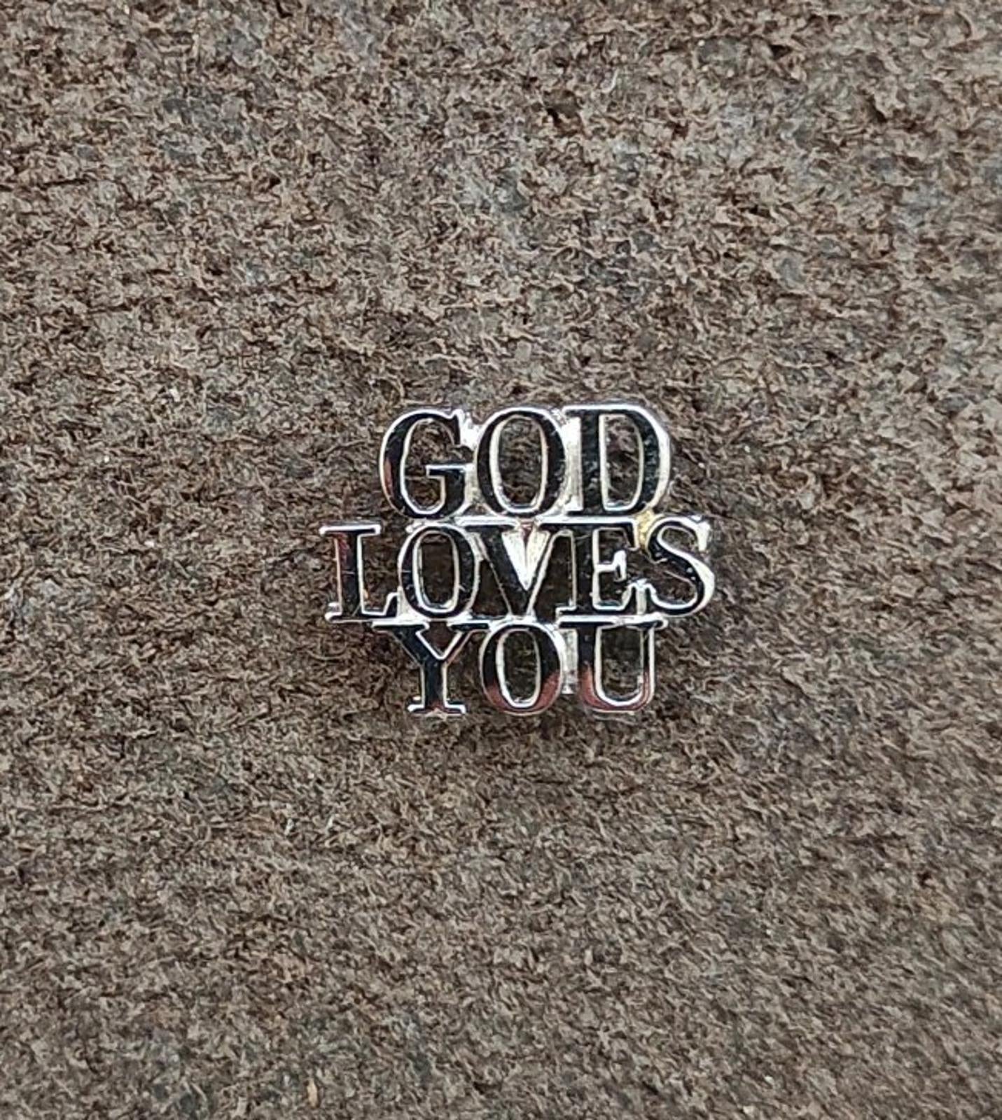 1970s Vintage Sterling Silver Tiffany & Co. "God Loves You" Pin