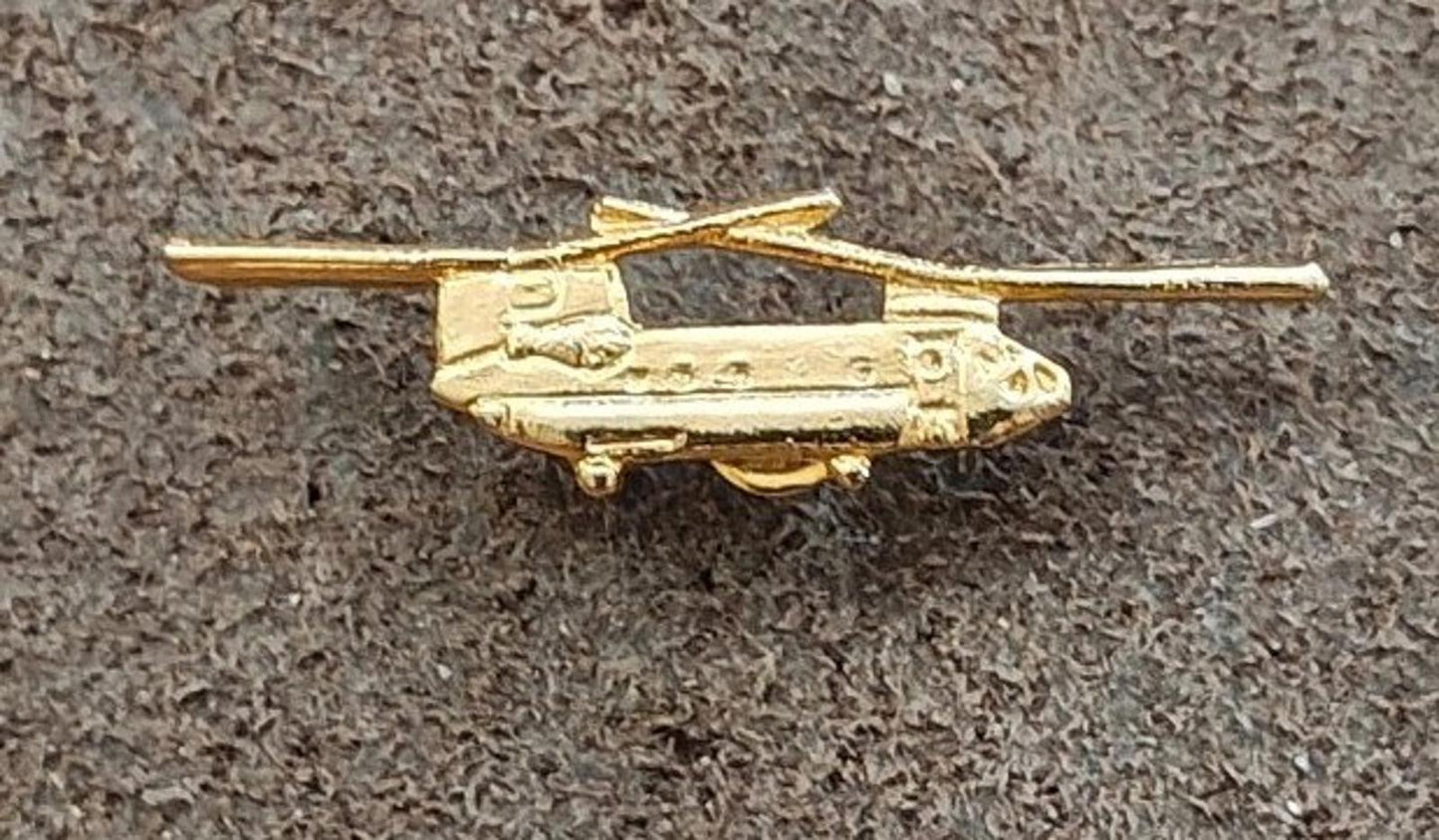1980's CH-47 Chinook Helicopter Gold Tone Pin