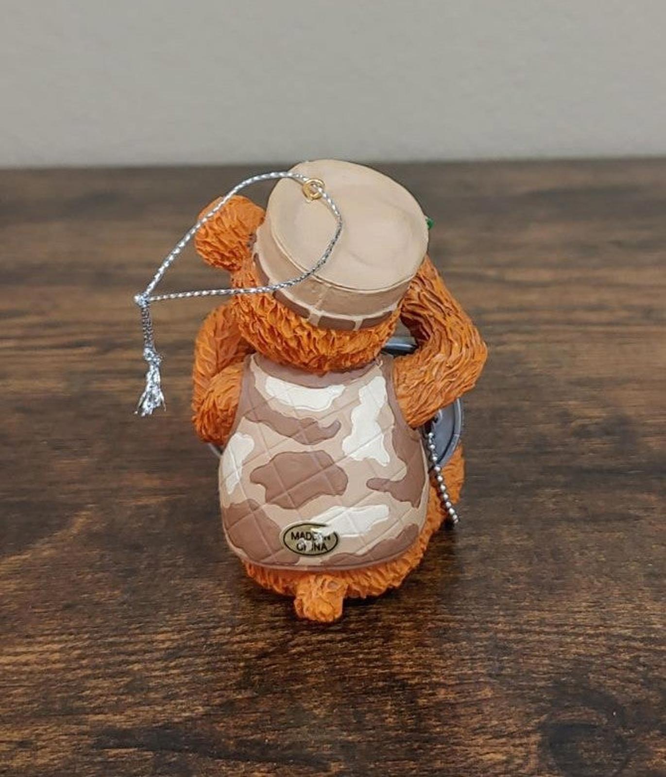 2009 Brown Bear with Dog Tag Honor Duty Country AGC Saluting Ornament