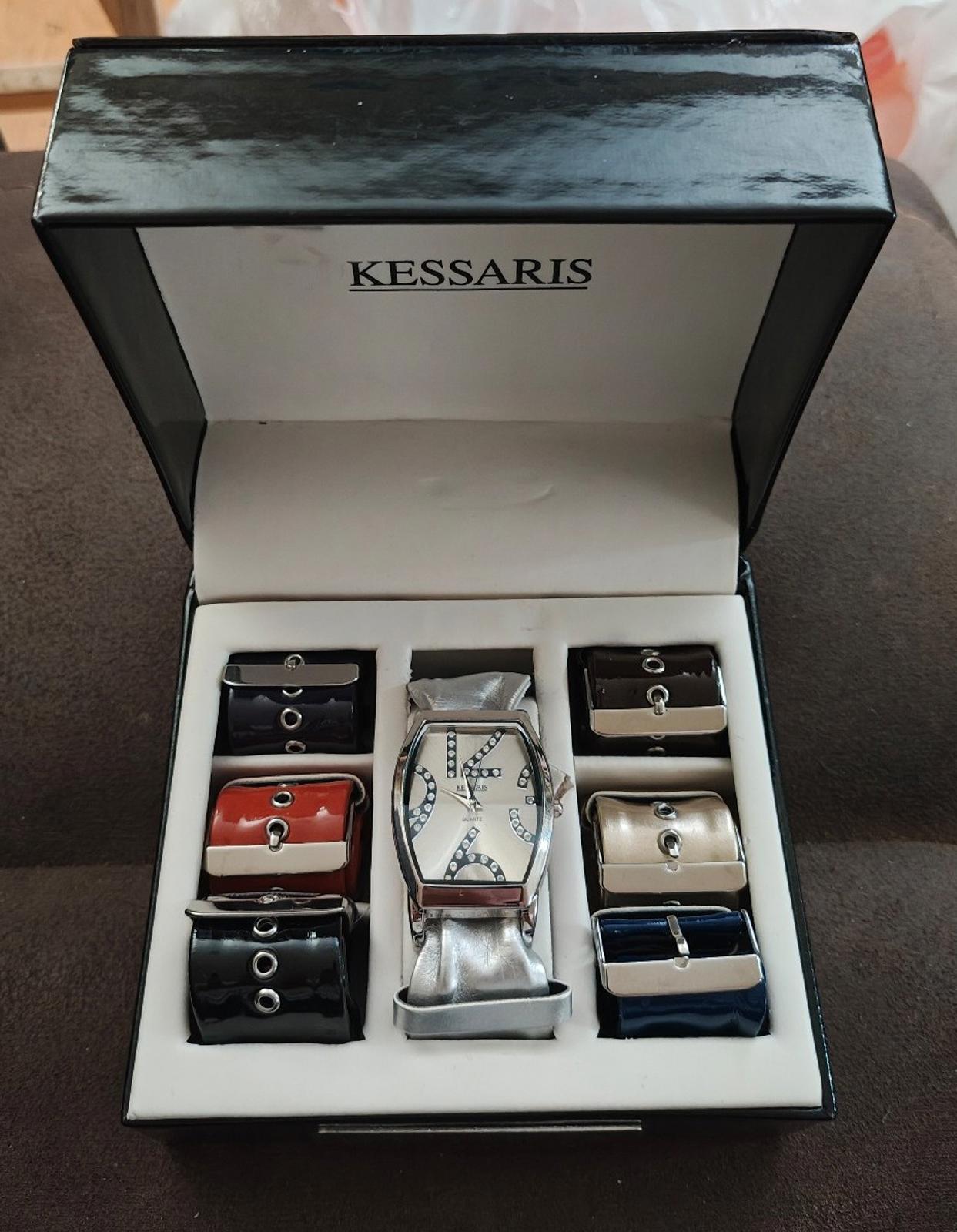 Kessaris Interchangeable Ladies Quartz Watch Gift Set New