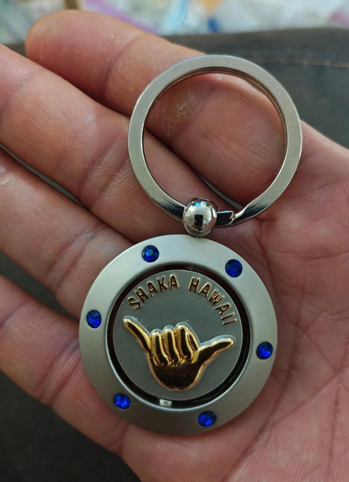 Shaka Sign Two Tone Double Sided Keychain/Keyring