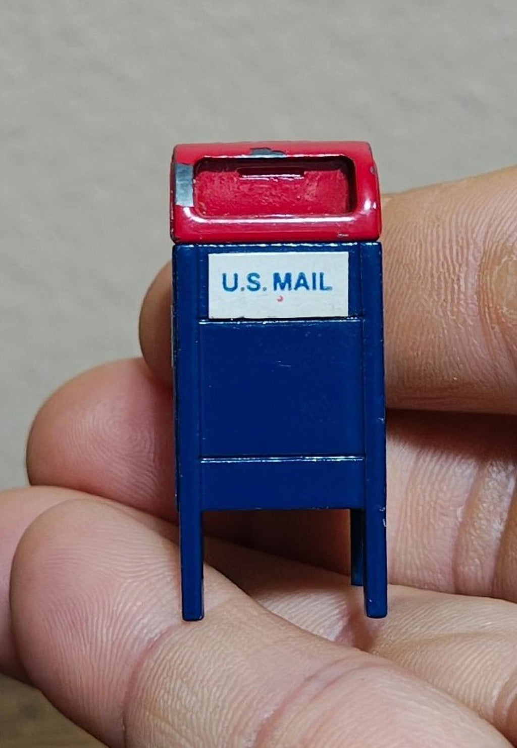 1989 Retired Dept 56 Miniature Metal Hand Painted "Mail Box"
