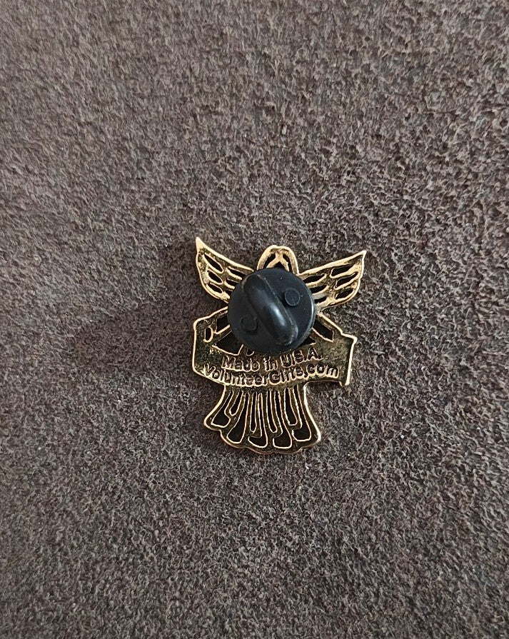 1990s Hospice Banner Held By Volunteer Angel With Wings Commemorative Pin