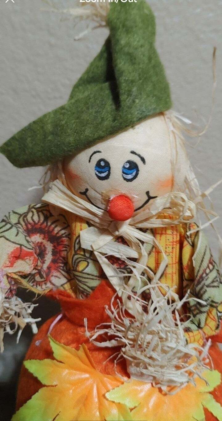Fall Harvest Stuffed Scarecrow Doll